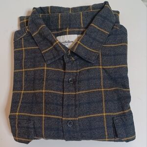 Goodfellow Men's Gray Plaid Flannel Button Down Long Sleeve Shirt. XXL